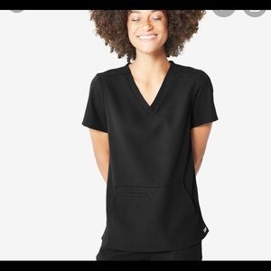 Figs Pacora (Hoodie Pocket) Scrub Top - Black/ S